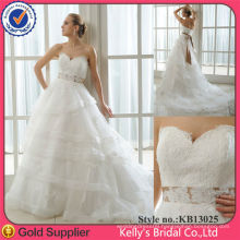 2014 new style sweetheart neckline layer organza ball gown wedding dresses